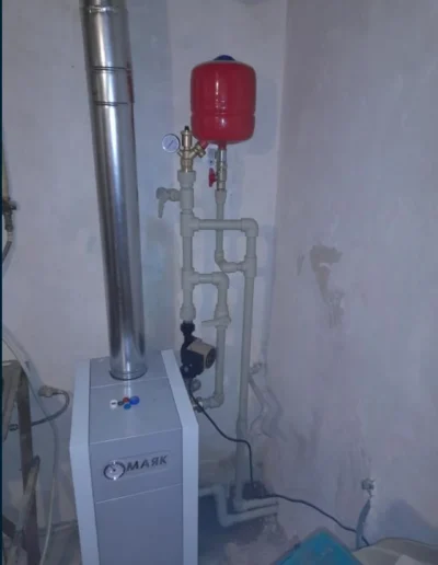 Установка напольного газового котла Полтава